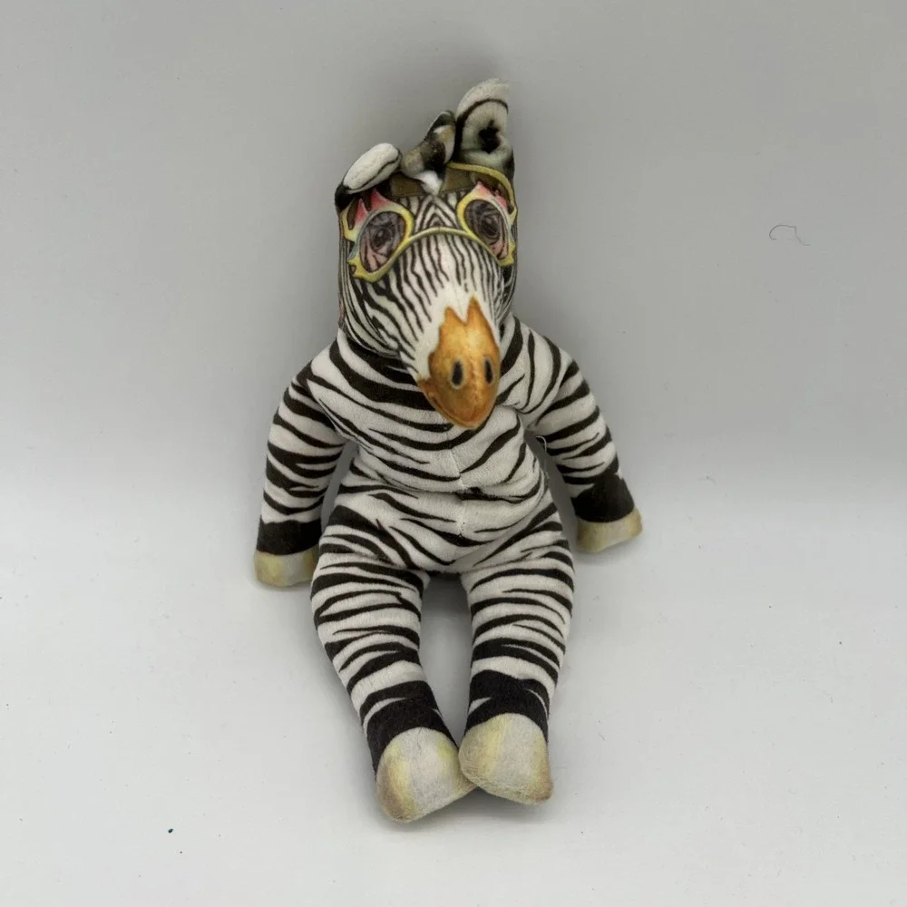 Vintage 1992 The Toy Works Stuffed Aviator Zebra‎ Pilot Plush Beanie 9